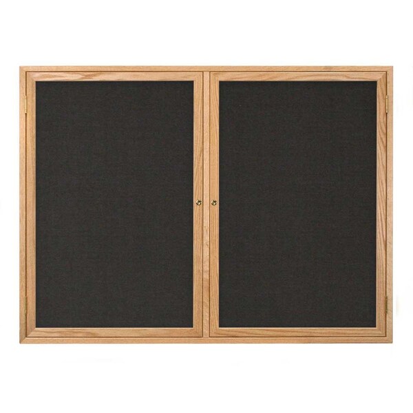 United Visual Products Open Faced Traditional Corkboard, 60x36" UV643A-BLACK-SURF - main